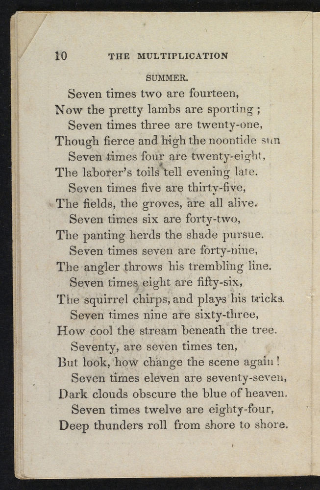 Scan 0010 of The multiplication table in rhyme for young arithmeticians