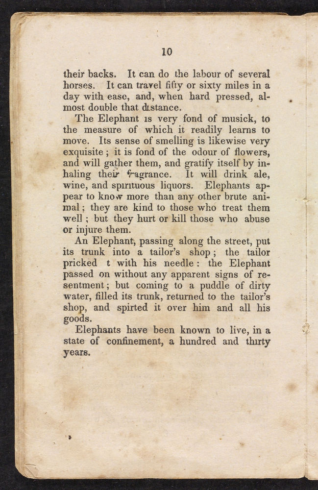 Scan 0012 of Stories about the lion, elephant, dromedary, tiger, panther, leopard, ounce, cougar, and jaguar