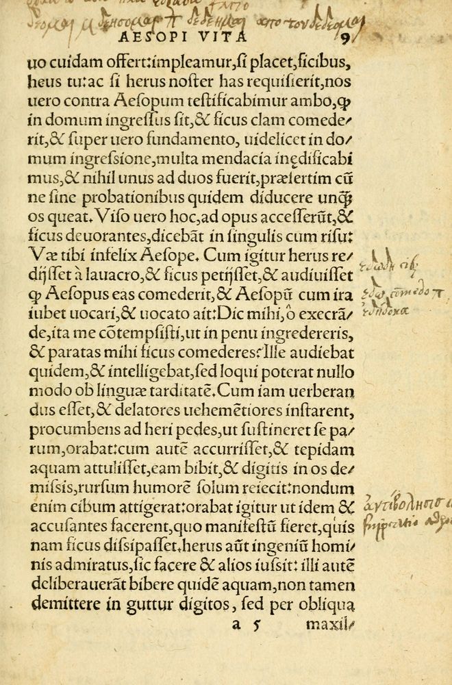 Scan 0013 of Aesopi Phrygis Fabellae Graece et Latine
