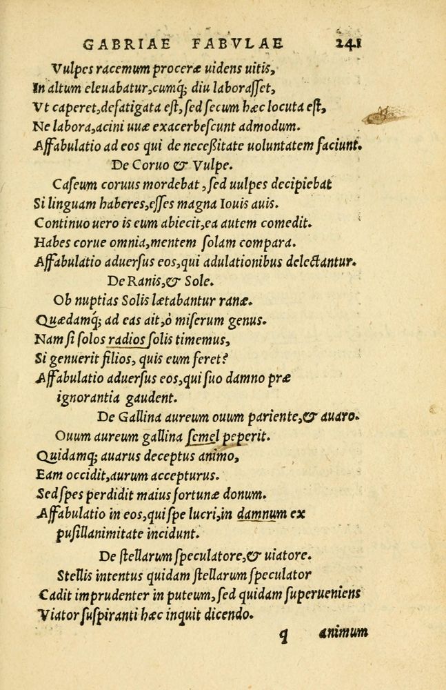 Scan 0245 of Aesopi Phrygis Fabellae Graece et Latine