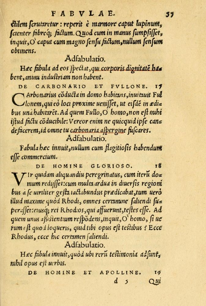 Scan 0061 of Aesopi Phrygis et aliorum fabulae
