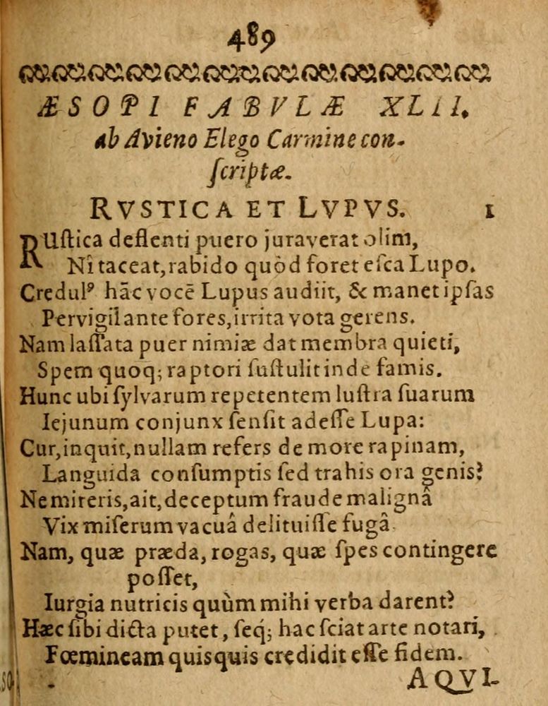 Scan 0495 of Æsopi Phrygis Fabulae graece et latine, cum aliis quibusdam opusculis