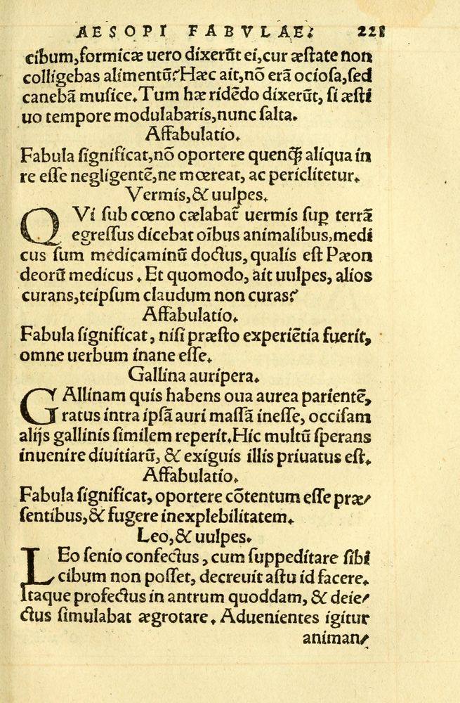 Scan 0225 of Aesopi Phrygis fabellae græce & latine