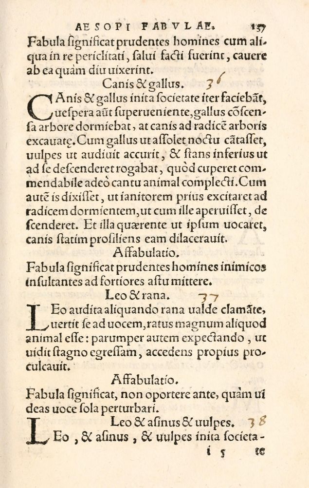 Scan 0145 of Aesopi Phrygis Fabulae græce et latinè