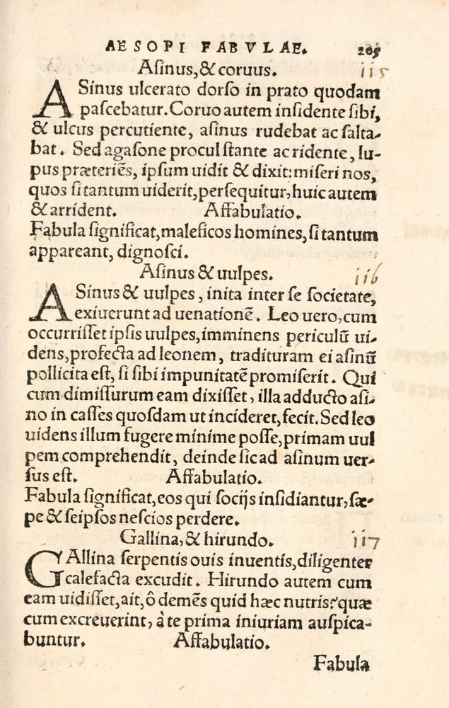 Scan 0213 of Aesopi Phrygis Fabulae græce et latinè