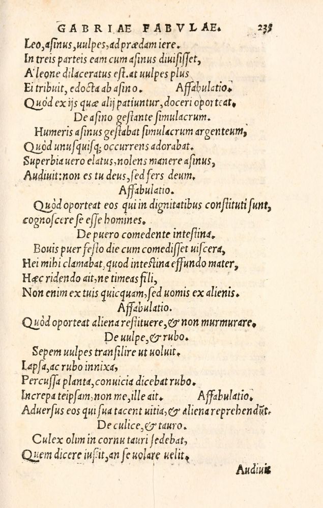 Scan 0243 of Aesopi Phrygis Fabulae græce et latinè