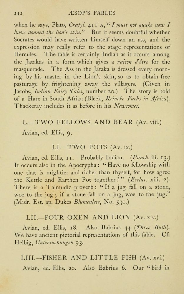 Scan 0244 of The fables of Æsop, selected, told anew and their history traced