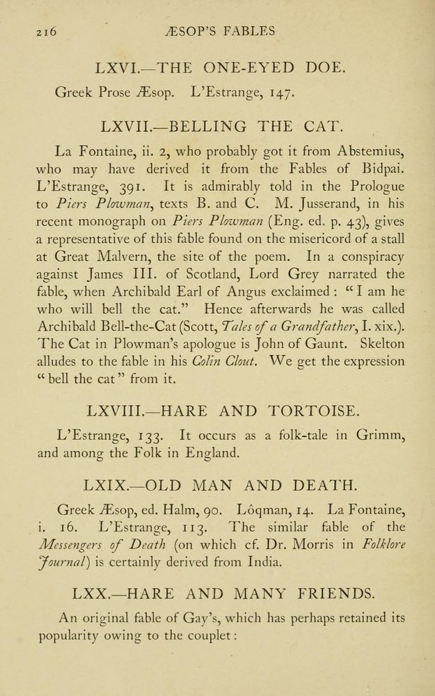 Scan 0248 of The fables of Æsop, selected, told anew and their history traced