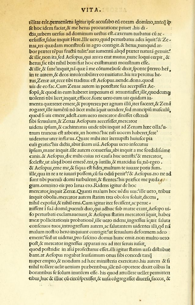 Scan 0012 of Habentur hoc uolumine hæc, uidelicet. Vita, & Fabellæ Aesopi cum interpretatione latina