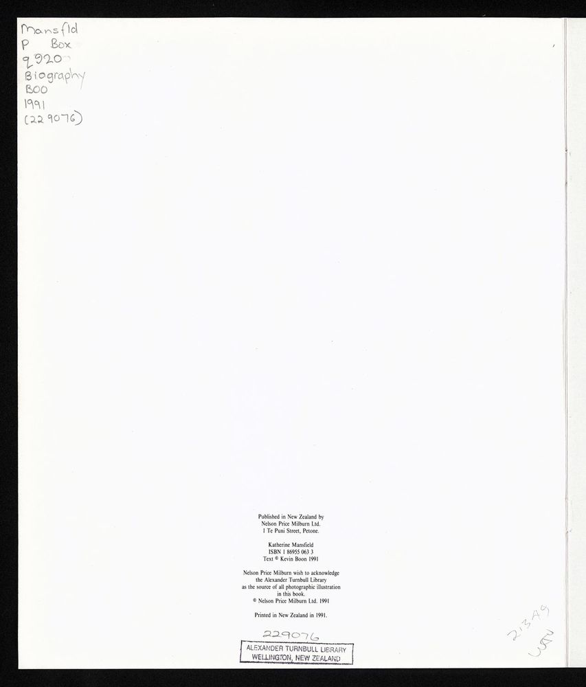Scan 0002 of Katherine Mansfield