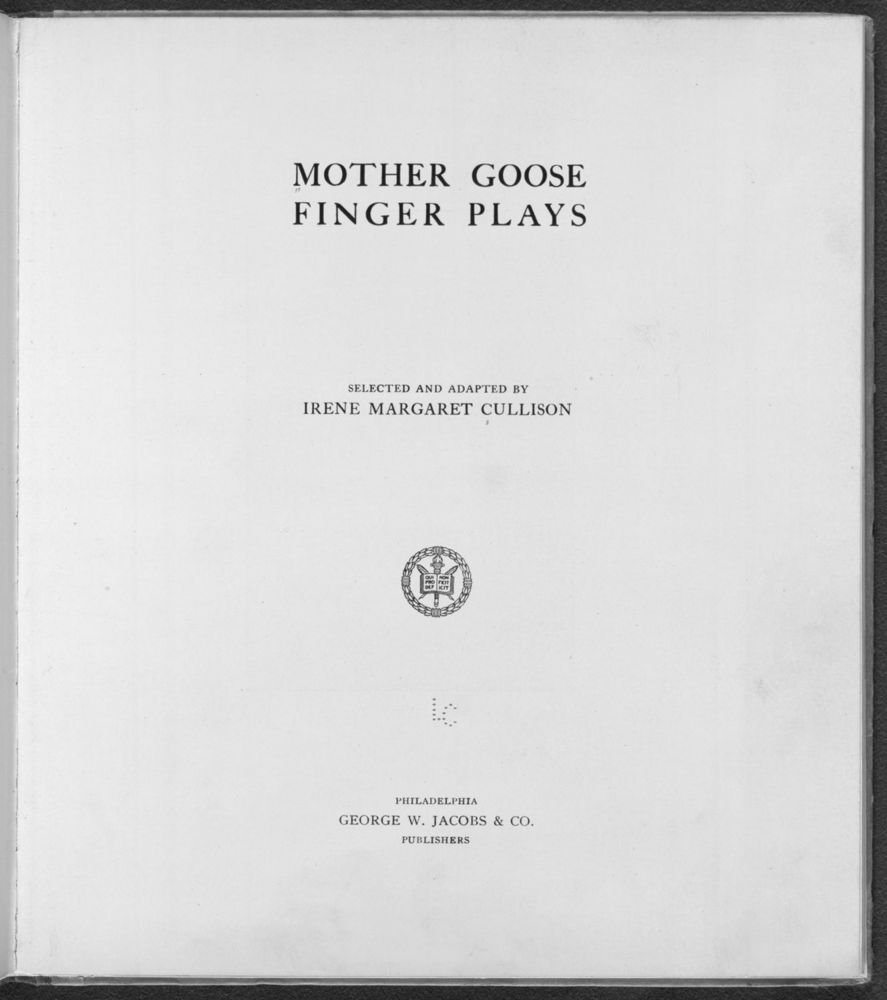 Scan 0007 of Mother Goose finger plays