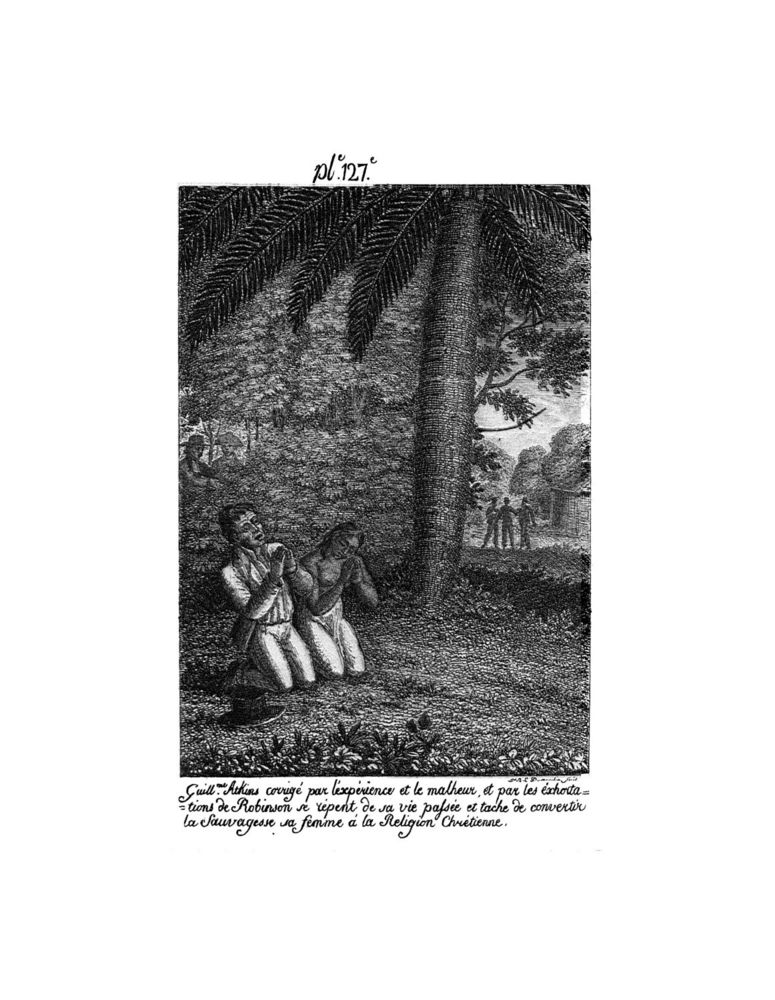 Scan 0259 of Collection de cent-cinquante gravures représentant et formant une suite non interrompue des voyages et aventures surprenantes de Robinson Crusoé