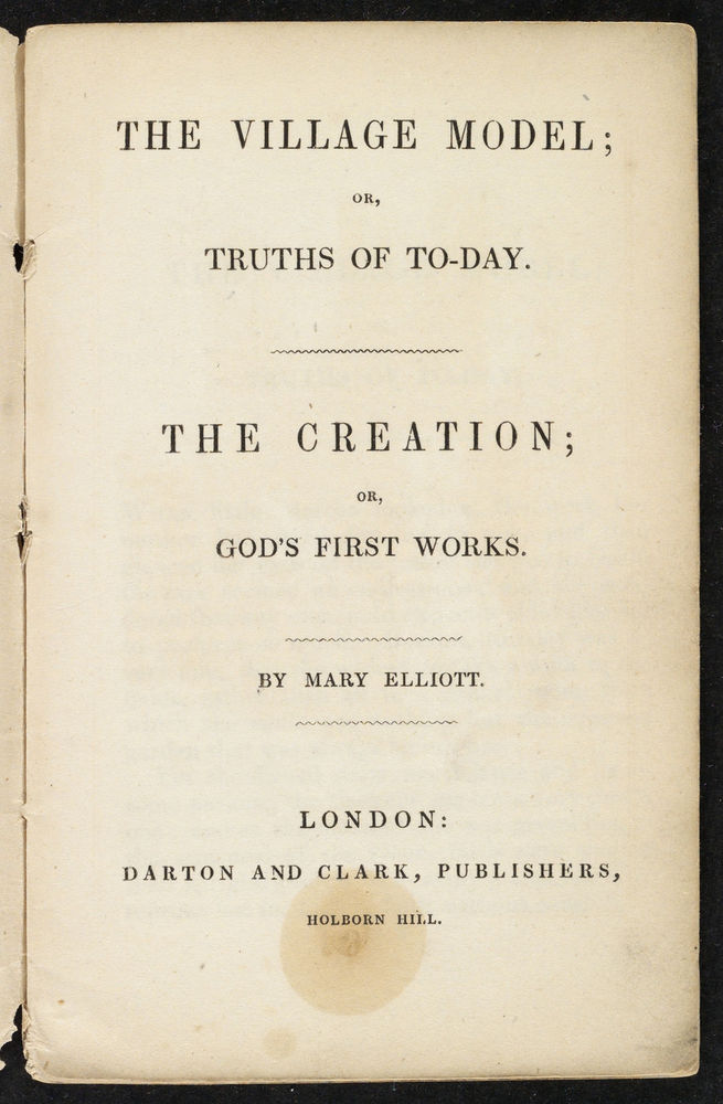 Scan 0005 of The village model, or, Truths of today / The Creation, or, God