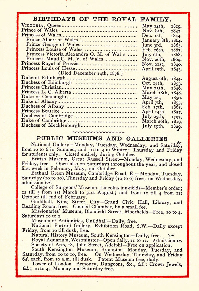 Scan 0020 of Almanack for 1884