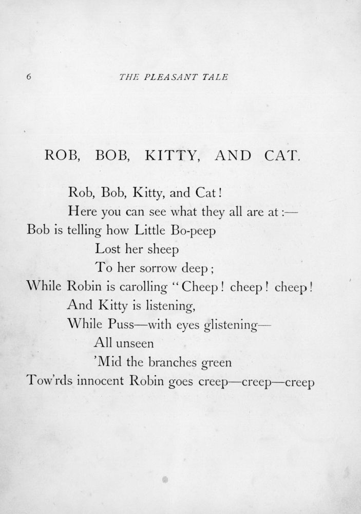 Scan 0010 of Pleasant tale of Puss and Robin, and their friends Kitty and Bob