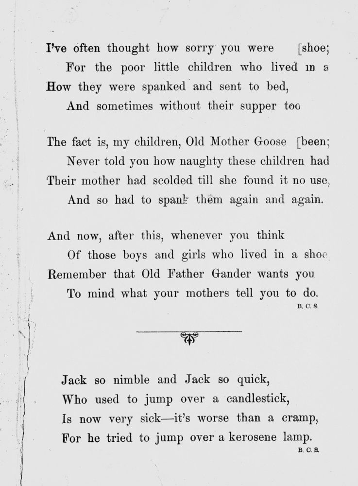 Scan 0009 of The rhymes of Father Goosie Gander