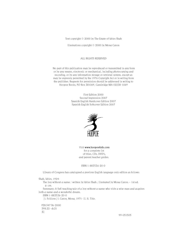 Scan 0002 of The boy without a name = El niño sin nombre